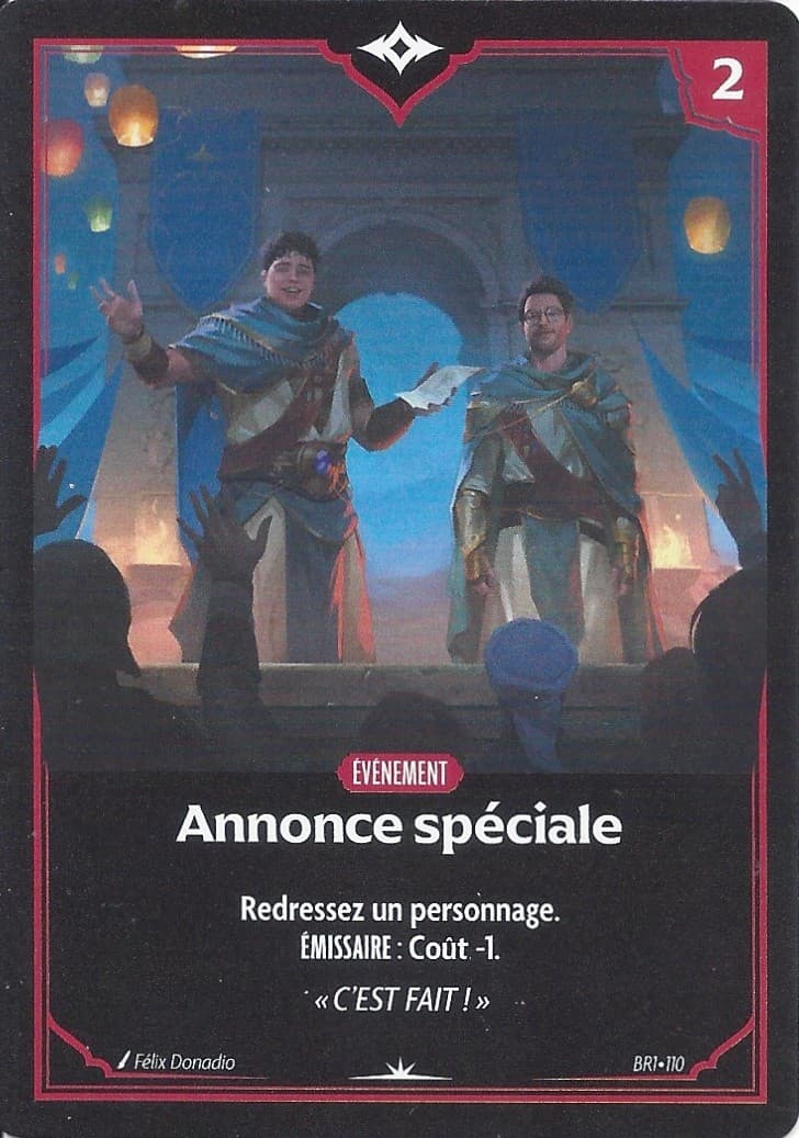 Annonce spéciale
